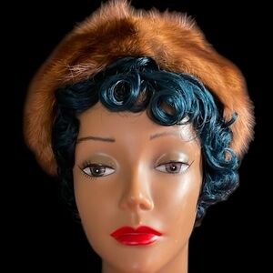 Vintage Mink Fur Tam Hat